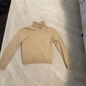 Cozy Tan Turtleneck Sweater 100% cashmere